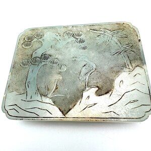Hand-Carved Jade Scenic Landscape Design Rectangular Antique Plaque